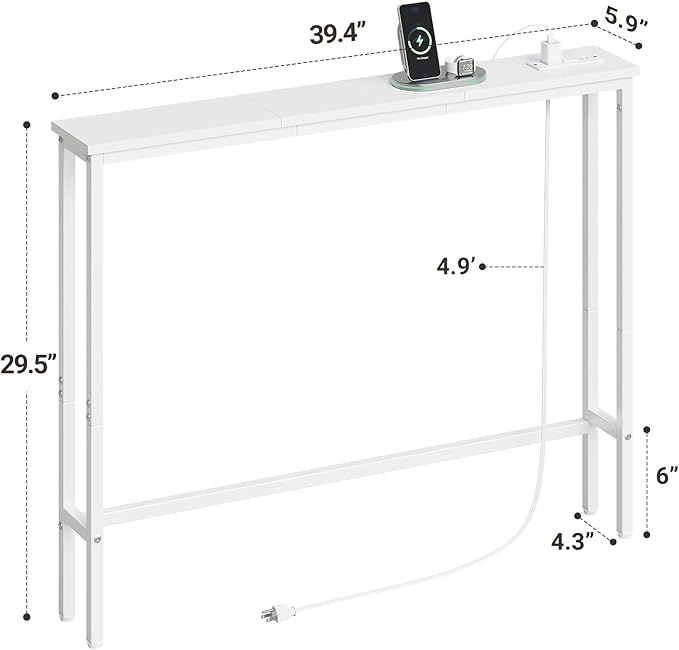 ELYKEN 5.9" Narrow Console Sofa Table