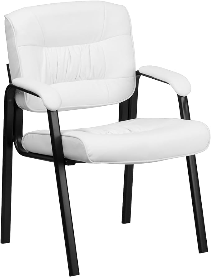 Flash Furniture Haeger White LeatherSoft Executive Side Reception Chair