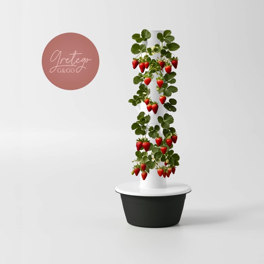 GRETEGO G&GO Hydroponics Growing System Kit, Aero Gardening System, Hydroponic Tower|28 Net Pots for Tomato, Green Salad, Strawberry Tower in Your Indoor Vegetable Garden