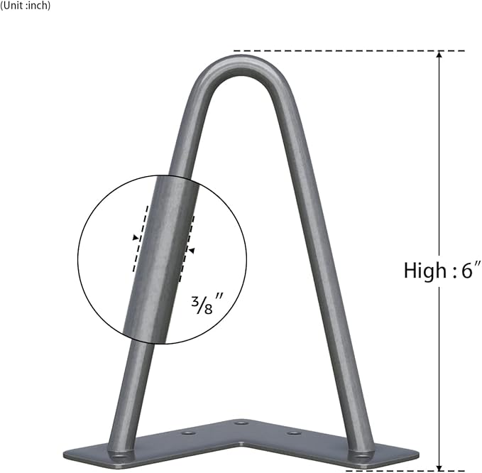 SMARTSTANDARD 6 Inch Heavy Duty Hairpin Furniture Legs, Metal Home DIY Projects