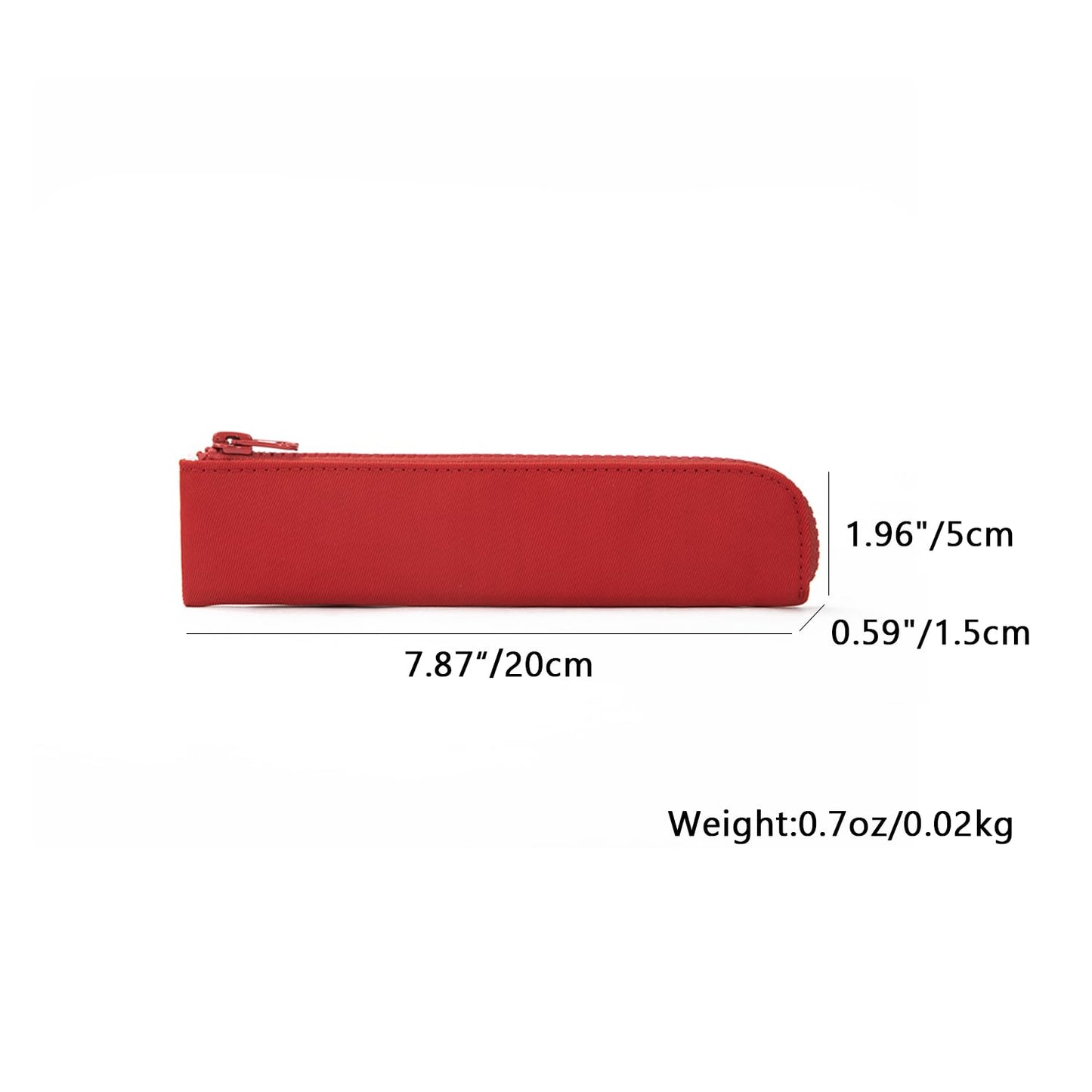 YONBEN Oxford Pencil Case Small Pencil Pouch Slim Pen Case Holder Zipper Bag for School Office(Red,Oxford Fabric)
