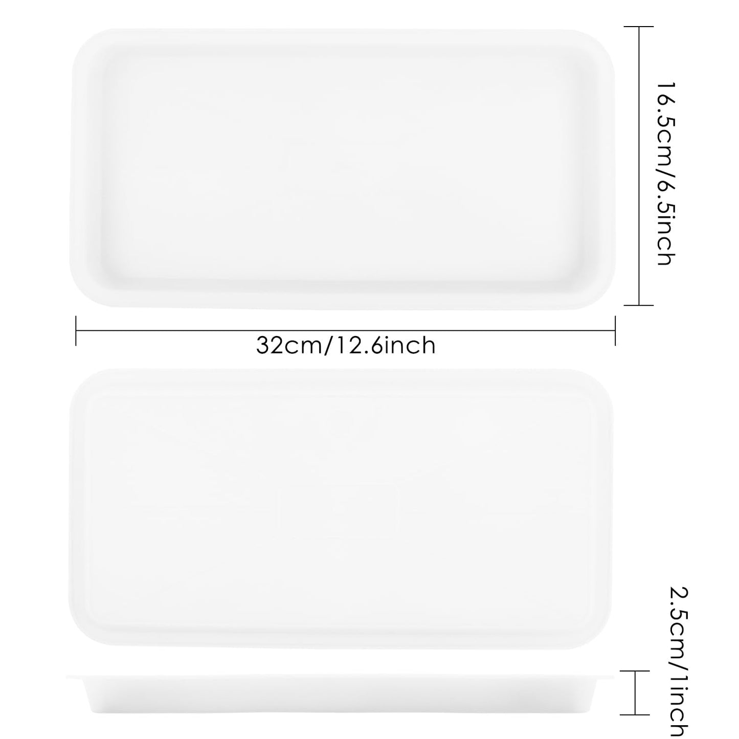 Nsmykhg Plant Drip Trays,10 Pack Plant Saucer Tray Flower Pot Drip Trays,Large Rectangular Plant drip Tray, Long-Lasting Rectangular Plant Saucer Drip Trays for Indoor and Outdoor (White)