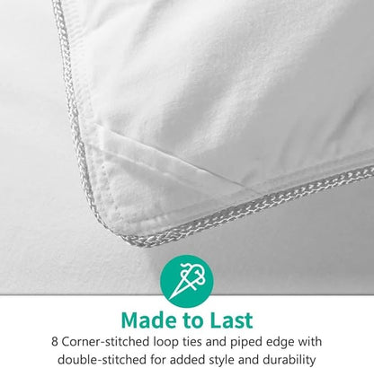 APSMILE Lightweight All-Season Down Feather Fibers Comforter Queen/Full Duvet Insert for Hot Sleepers/Warm Weather- Ultra-Soft High Fill-Power Hotel Collection Comforter, Thin Light Warmth(90"x90")