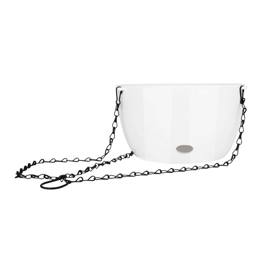 Sungmor Self Watering Hanging Planter for Indoor Plants, 9.4" & 11.2" 2-PACK Large White Plastic Hanging Basket, Garden Flower Pots with Hanging & Standing Design, Thickened Sturdy Drainage Plant Pots