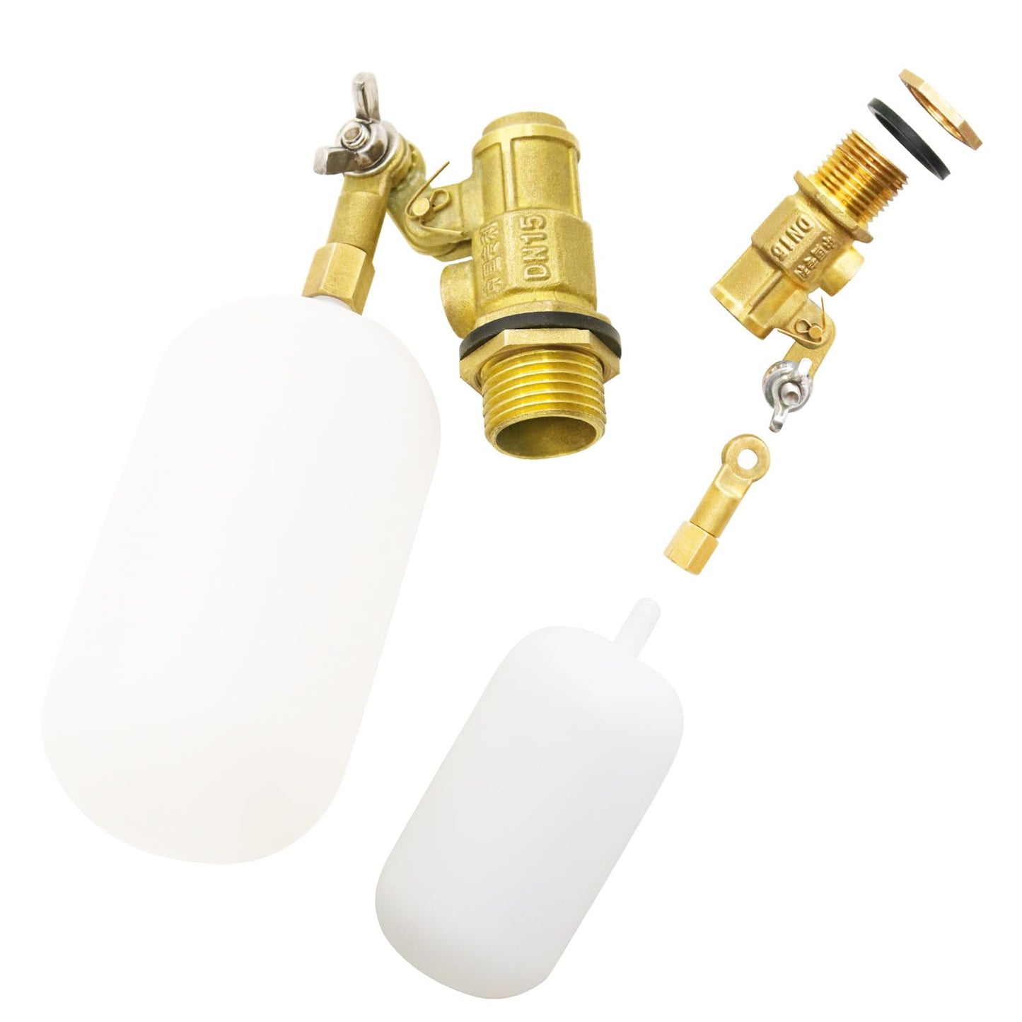 2 Pack Brass Float Valve 1/2 inch,with Adjustable Arm Automatic Fill Float Valve for Livestock Trough Pond Control Adjustable Switch