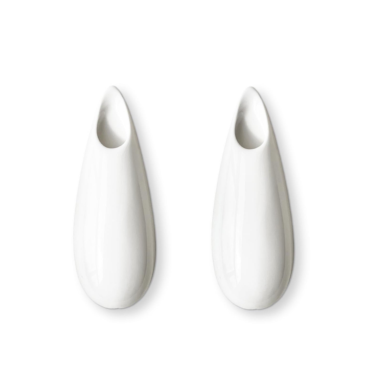 2 Pack White Ceramic Wall Vases,5.9 Inch Wall Hanging Plant Holder,Cubicle Modern Decor Plant Holder Vase for Indoor Plants, Hanging Propagation Flower Pots for Air Vases