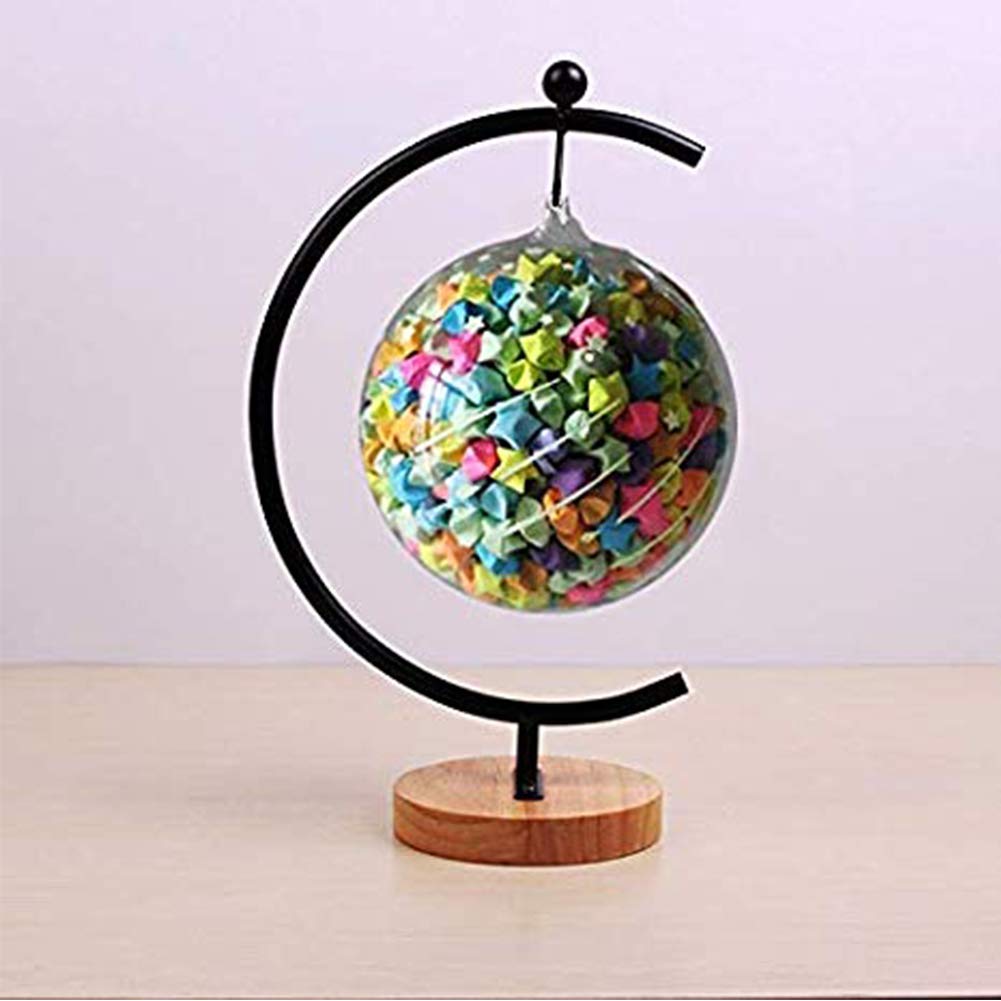 YY YEARCHY Large Ornament Display Stand for Hanging Glass Terrarium with Wood Base Creative Decoration for Home Garden Wedding Party Festival (G Shaped-Black)