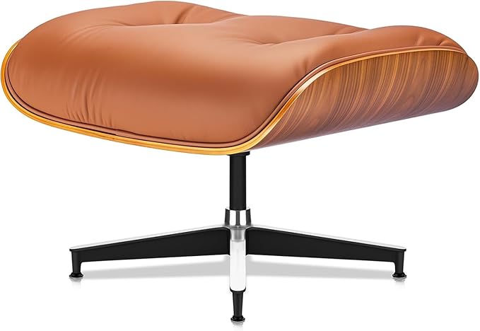 Top Grain Leather, Mid Century Chaise Lounge Chair and Ottoman, Modern Chair