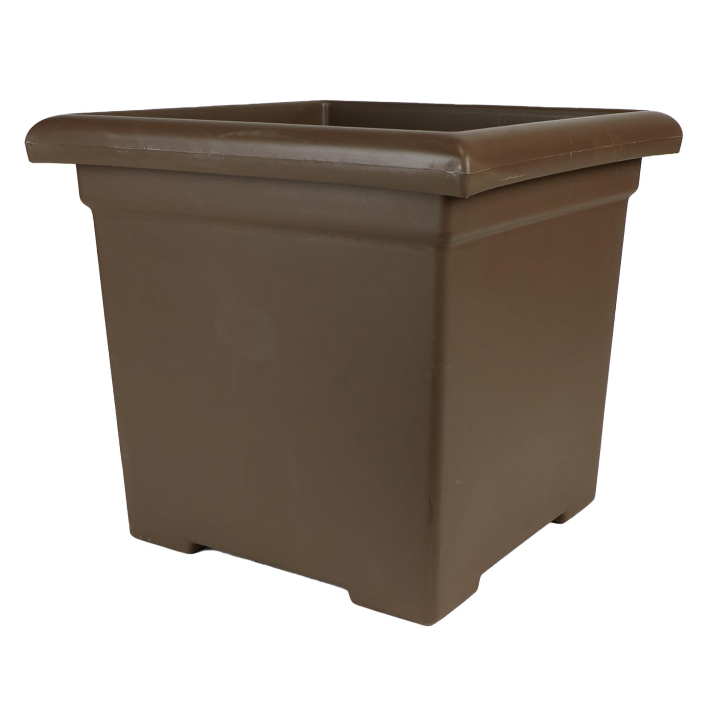 The HC Companies Accent Square Plant Pot w/Drainage - Classic Planters for Outdoor Plants & Indoor Plants - Lightweight & UV-Resistant Square Planter Box (15.5”, Chocolate, Pack of 1)
