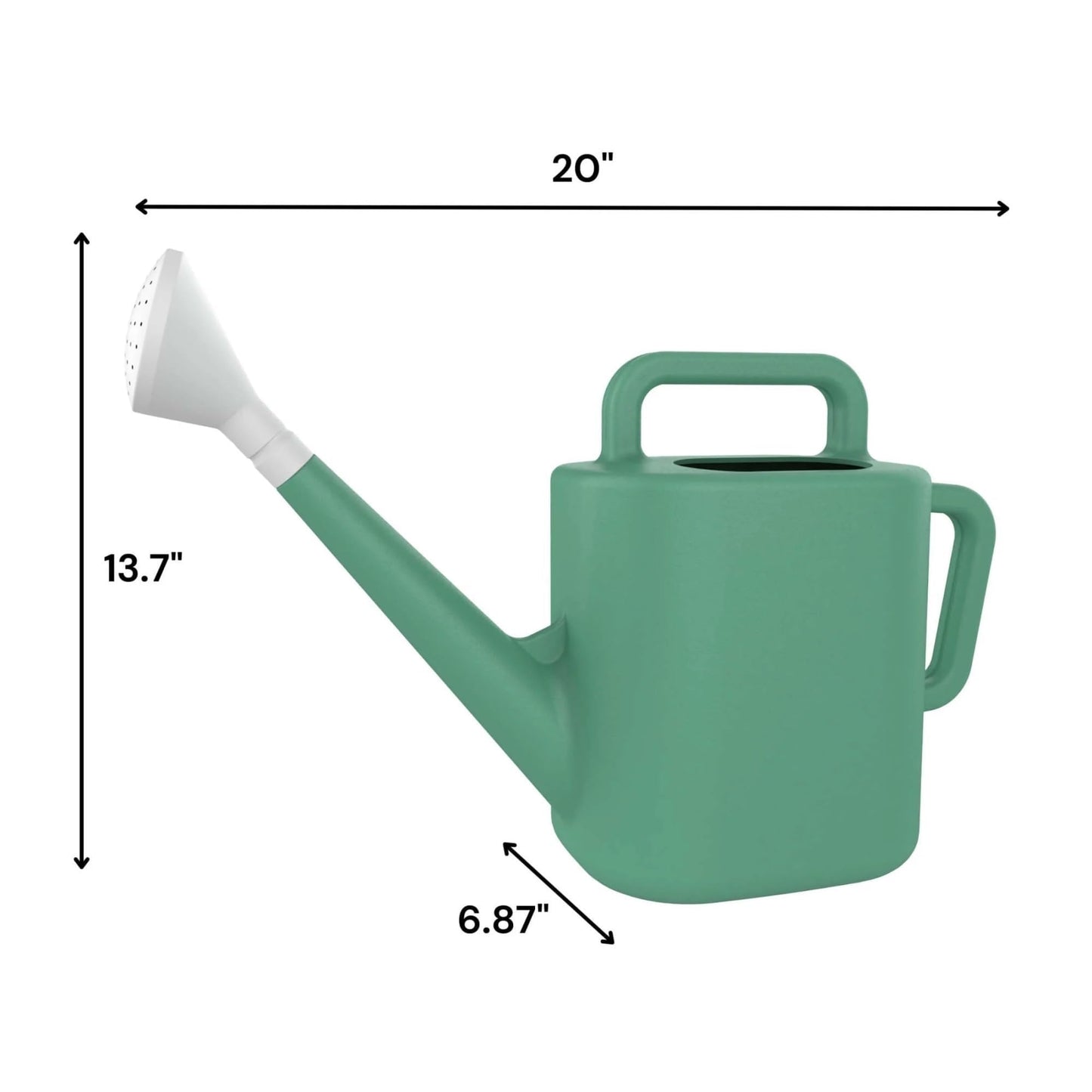 2 Gallon Resin Watering Can Green Lily - Top & Side Dual Handle for Easy Carry & Pour, Offset Opening Mess-Free Refill, Sturdy Garden Watering Can for Indoor & Outdoor Plants