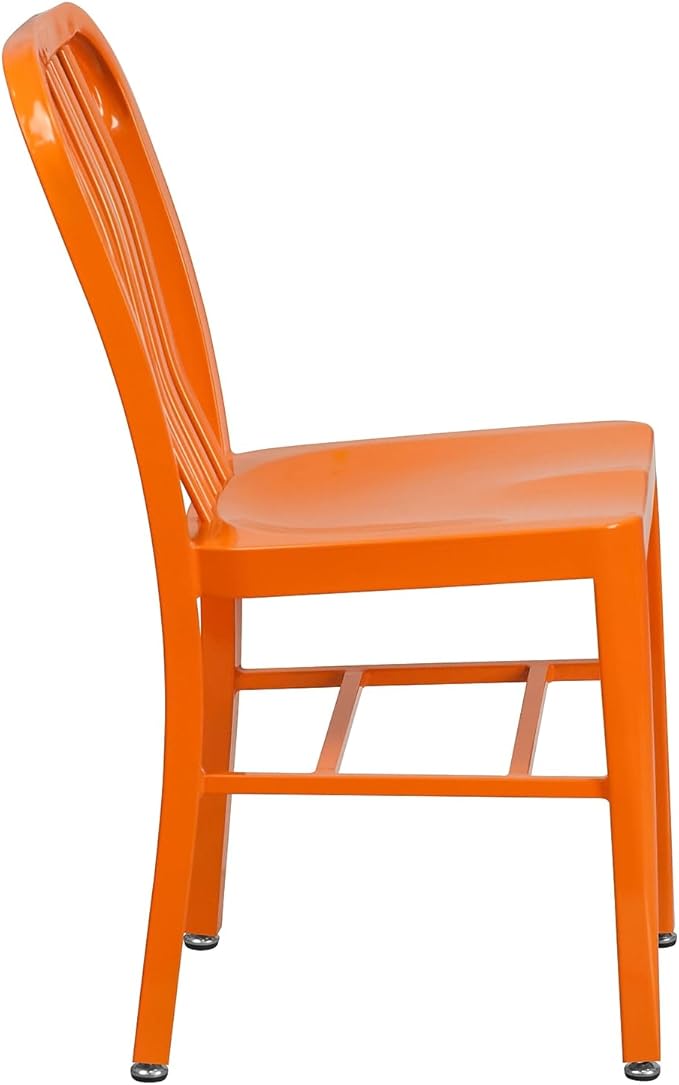 Flash Furniture Commercial Grade Orange Metal Indoor-Outdoor Chair