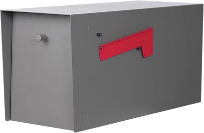 Large Mailboxes for Outside Post Mount Mailbox, Metal Mail Box with Magnetic Latch, Galvanized Steel Modern Mailbox for House Outside, 20.9 x 7.9 x 10 Inches, Gray