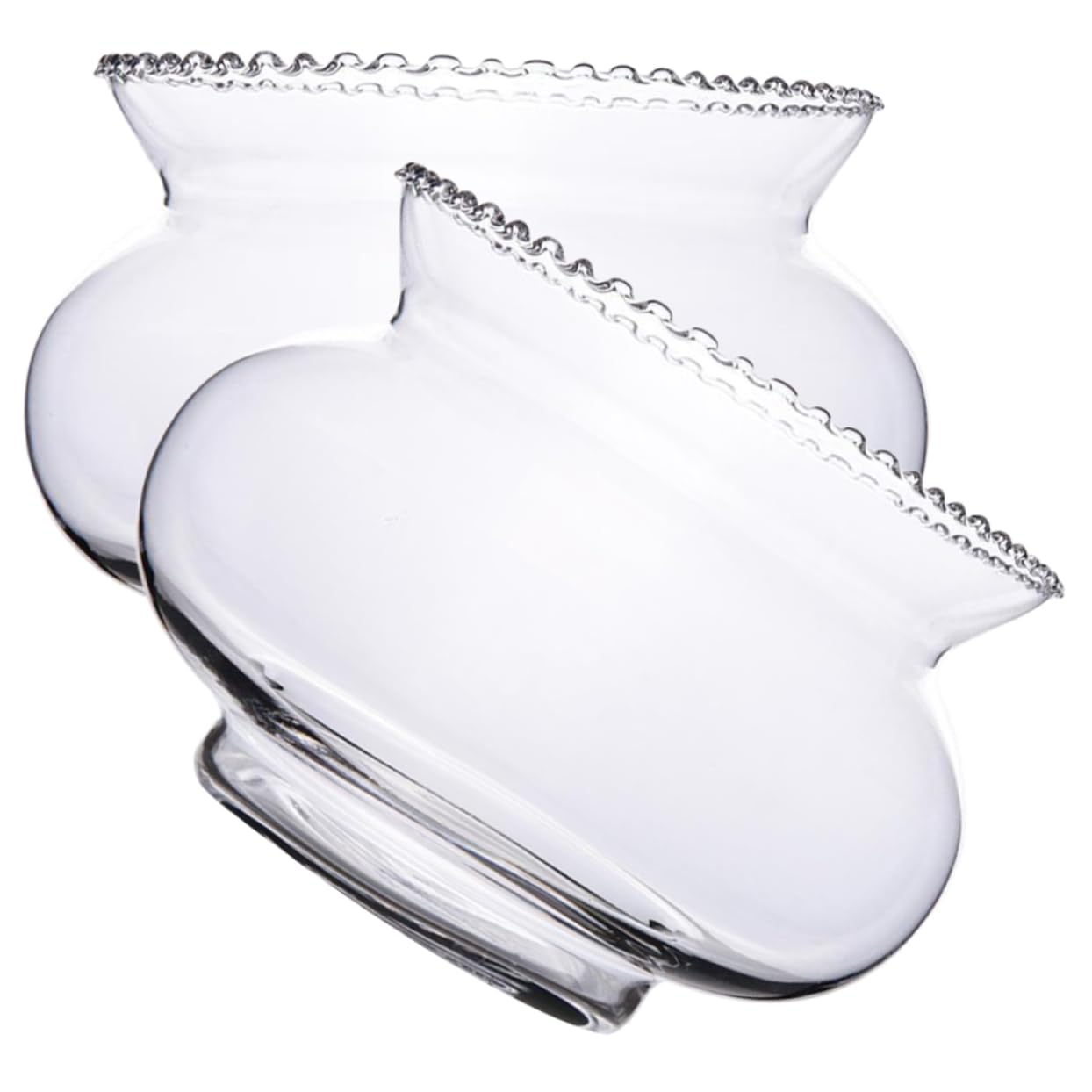 SEWOART 2pcs Glass Fish Bowl for Hydroponic Plants Simple Design Bowl Multi-Functional Terrarium for Fish Shrimp and Home Floral Edge