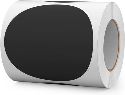 300 PCS Round Stickers 4 Inch Black Vinyl Circle Floor Dots Sticker Removable Self-Adhesive Colored Large Label Roll for Marking Inventory Organizing Classroom Line Up Spots