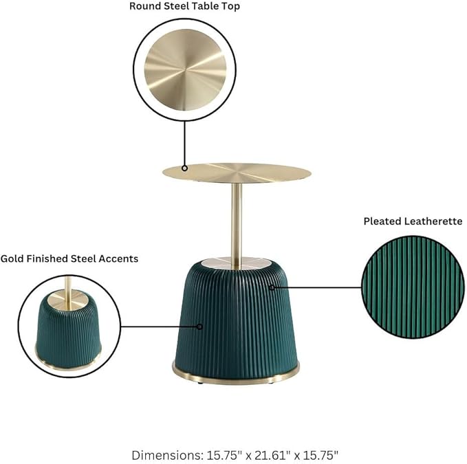 Manhattan Comfort Anderson Modern 15.75" Round End Tables 1.0