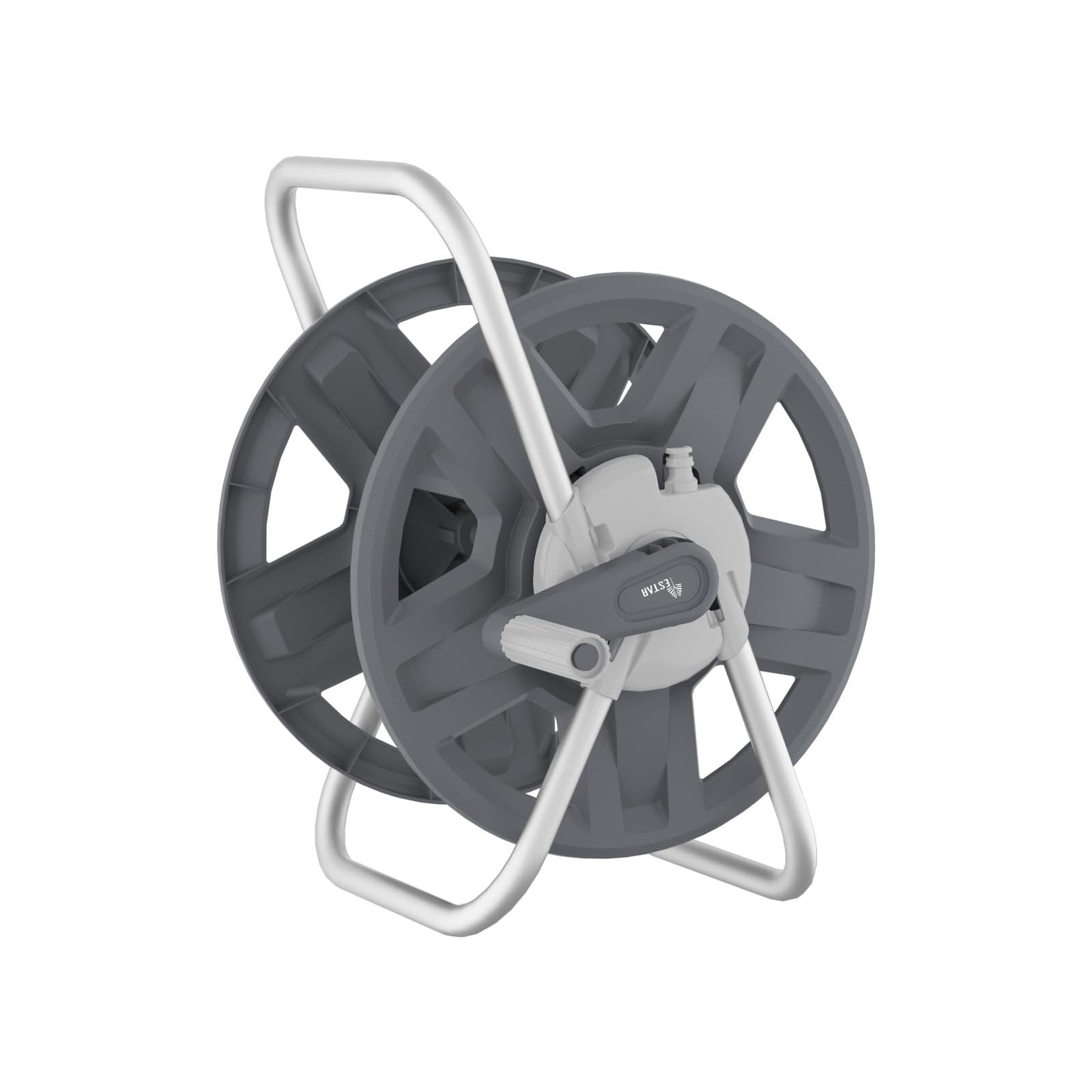 YESTAR Water Hose Reel Cart, Holds 60-80 Ft of 5/8 Inch Hose, Grey Wall Mounted Garden Hose Cart, Portable Hose Reel for Convenient Storage and Watering
