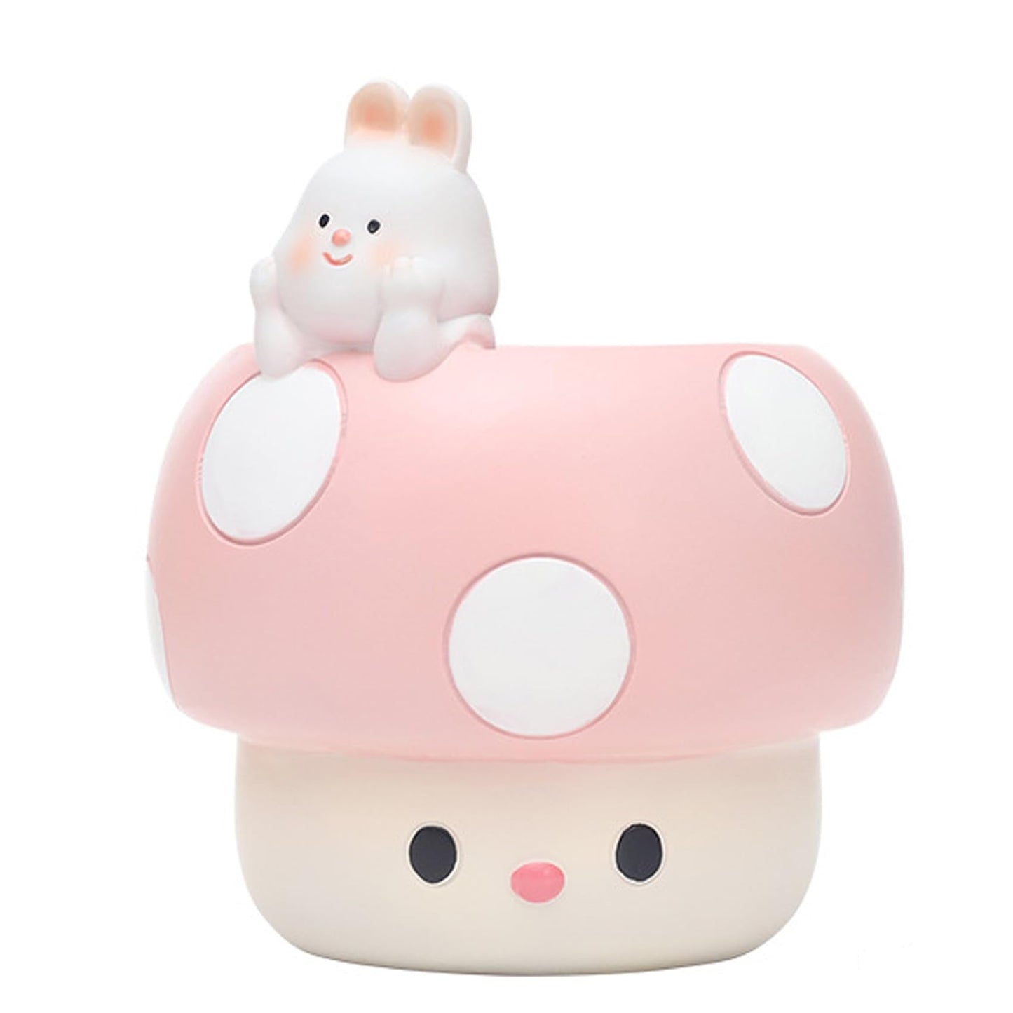 EOBTAIN Unique Mushroom Planter Pot Cute Animal Rabbit Pink Resin Succulent Small Pots for Indoor Plants Mini Cactus Planter Pots Living Room Office Table Decor,Mushroom Lover Gifts,4 Inch
