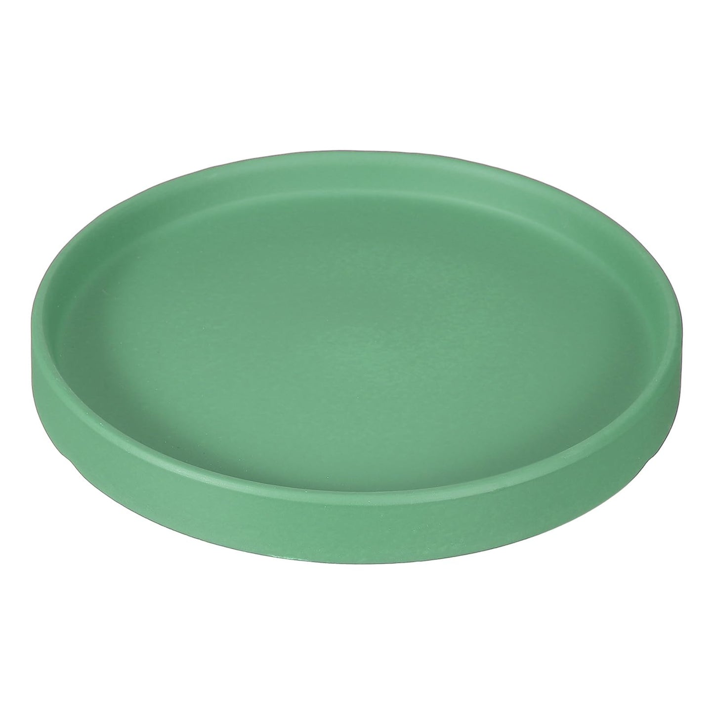 YELARXI 6.7 Inch Ceramic Plant Saucers, Round Flower Planter Water Trays Ceramic Plant Saucer Pot Tray -Fitting for (Outdoor/Indoors/Garden/Planting/Water/Flower/Coffee) Forest Green