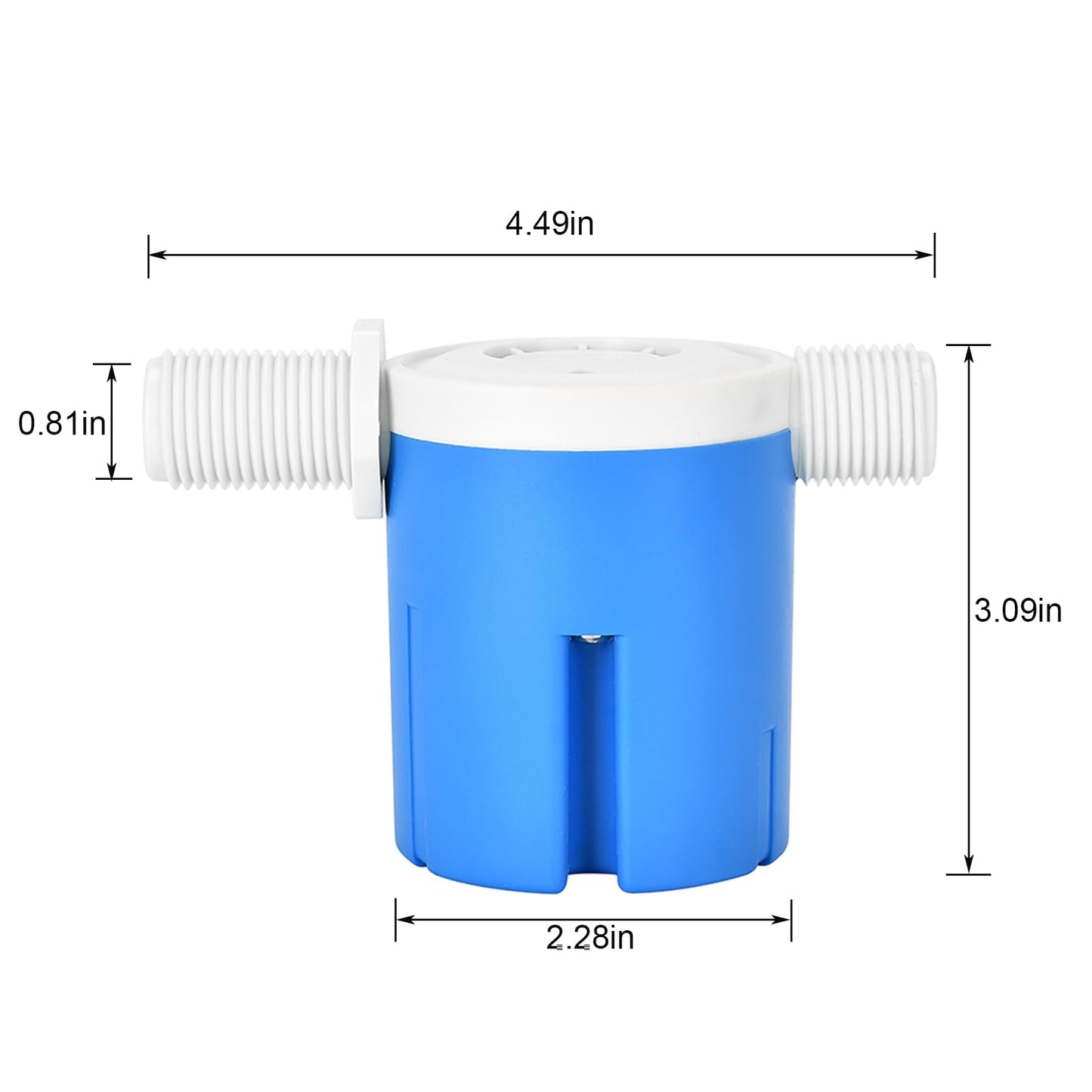 Float Valve 1/2" Side Inlet Male Automatic Water Level Control Valve for Water Tank, Water Tower, Swimming Pools, Livestock Water Trough, Aquaculture, Aquariums.