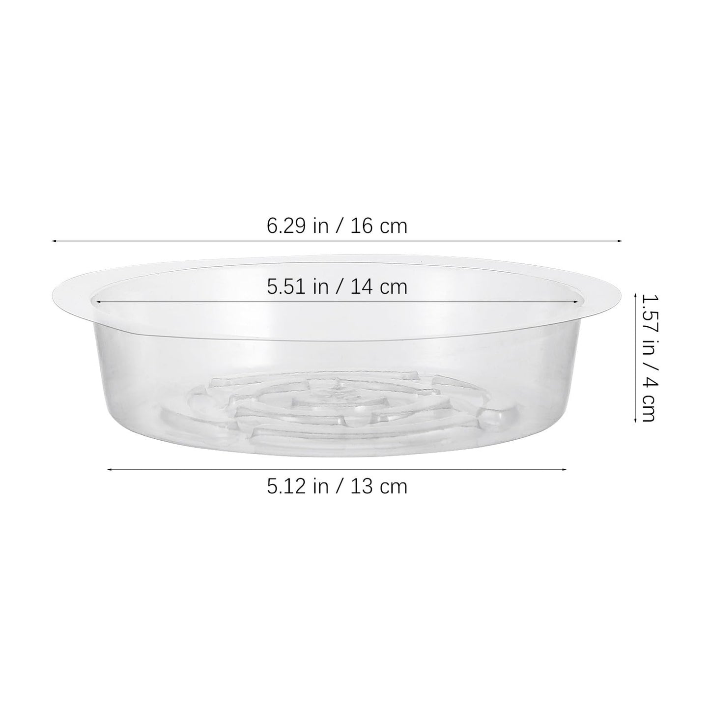 Tofficu 50 Pack 6 Inch Clear Plant Saucers, Plastic Drip Trays for Potted Plants, Flower Pot Tray Water Catcher, Indoor Outdoor Planter Drainage Plate to Protect Floors and Furniture