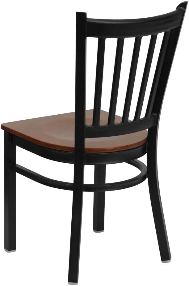 Flash Furniture 2 Pack HERCULES Series Black Vertical Back Metal Restaurant