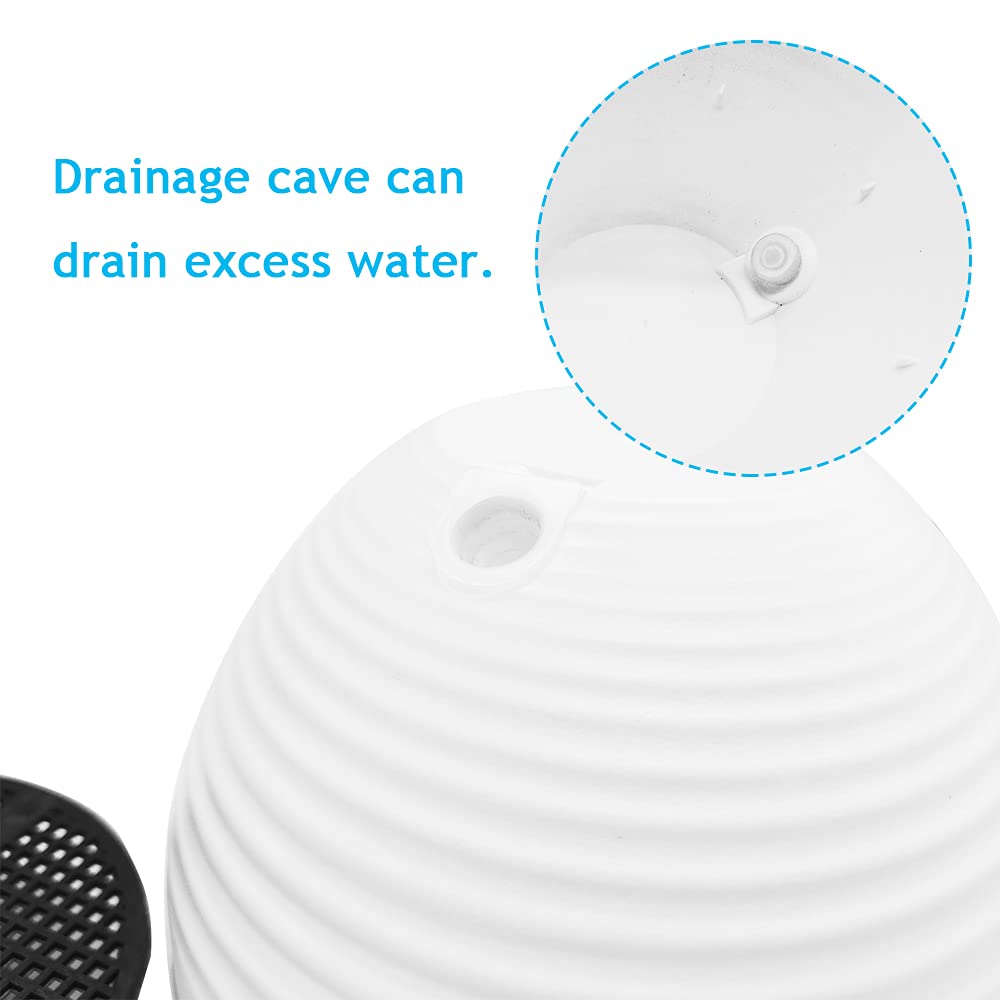 4 Pack 8 inch Hanging Planter Pots,Self-Watering Round Hanging Basket with Water Tray Metal Chain,Succulent Flower Plant Pot Container for Indoor Outdoor Garden Balcony Wall Decor,White