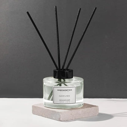 Clean Linen Reed Diffuser Set - Luxury Fragrance Reed Diffusers for Home. Office, Bathroom, Kitchen and Home Decor - Long-Lasting Scent with Non-Toxic Oils (5.63 oz, 160ml)