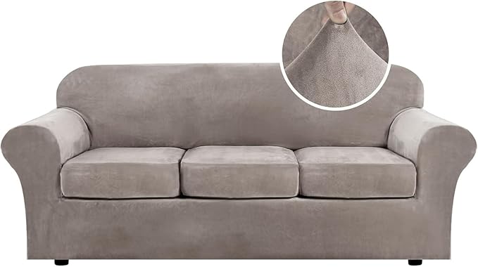 H.VERSAILTEX Modern Velvet Plush High Stretch Sofa Slipcover Furniture
