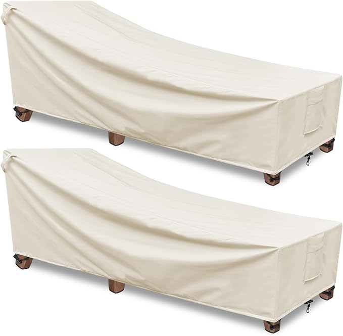 Outdoor Chaise Lounge Covers Waterproof Patio Lounge Chair Covers, 600D