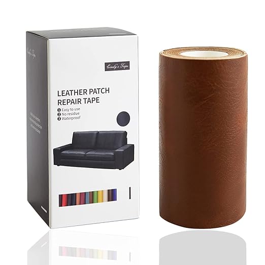 Leather Repair Tape kit Patch Heavy Duty, Retro Tan 4 x 60inch Self Adhesive