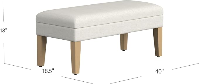 Homepop Home Decor | Upholstered Decorative Storage Ottoman Bench | Ottoman