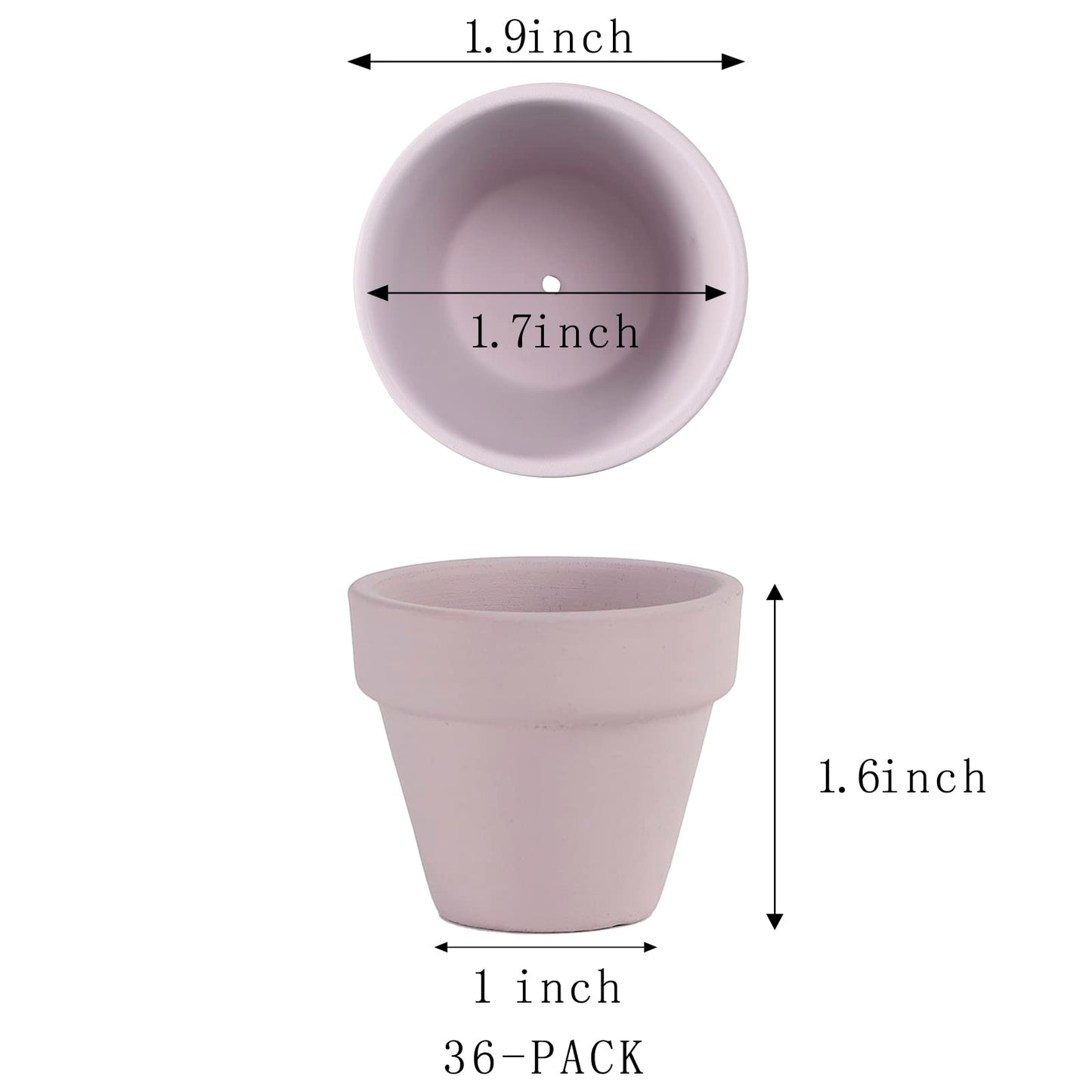 36 Pieces of Small Mini Pink Flower pots 2 inch Clay Flower pots,Cactus Flower pots,Succulent Nursery pots with Drainage Holes,Suitable for Indoor/Outdoor Succulent Plants,Crafts,Wedding Favor
