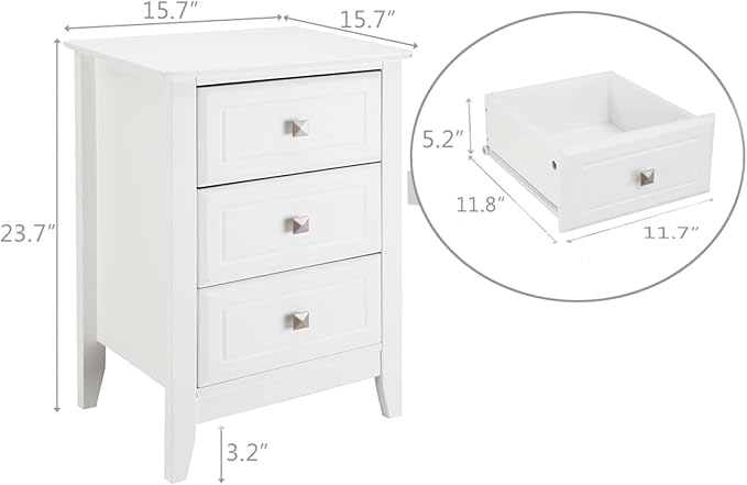 Bonnlo Upgraded White Night Stands
