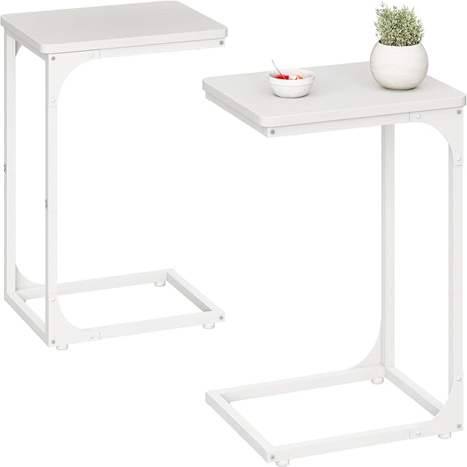 QEEIG C Table Side Table Set of 2 Living Room Sets C Shaped Couch Tray End