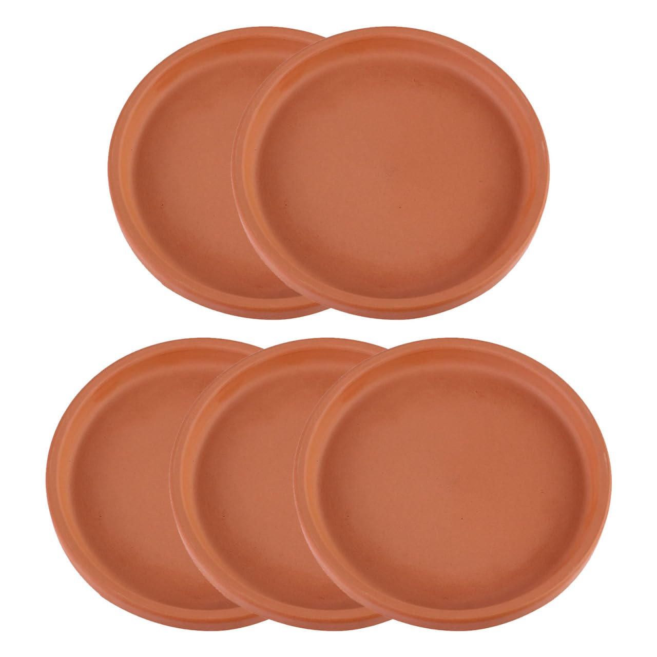 DECHOUS 5Pcs Terracotta Plant Saucer Pots Tray - 3.14 Inch Round Planter Saucers Small Plant Pot Clay Trays for Indoor Outdoor Gardening