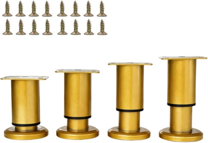 4PCS Adjustable 3.1-4.7 Inch Metal Furniture Legs Brass Furniture Replacement