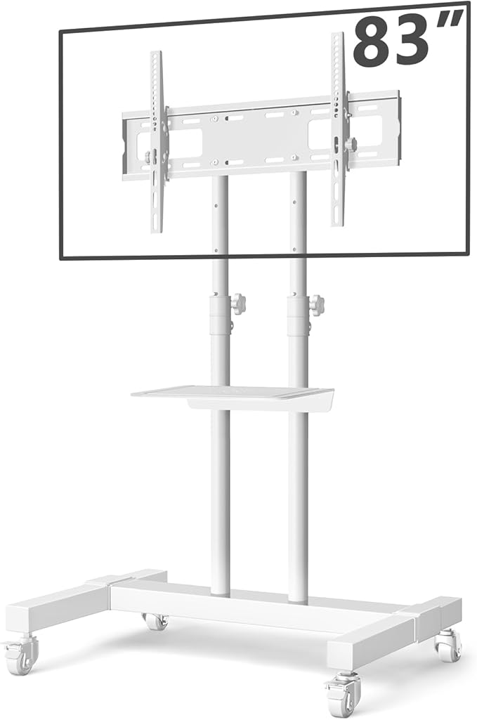 Mobile TV Stand Rolling TV Cart Floor Stand