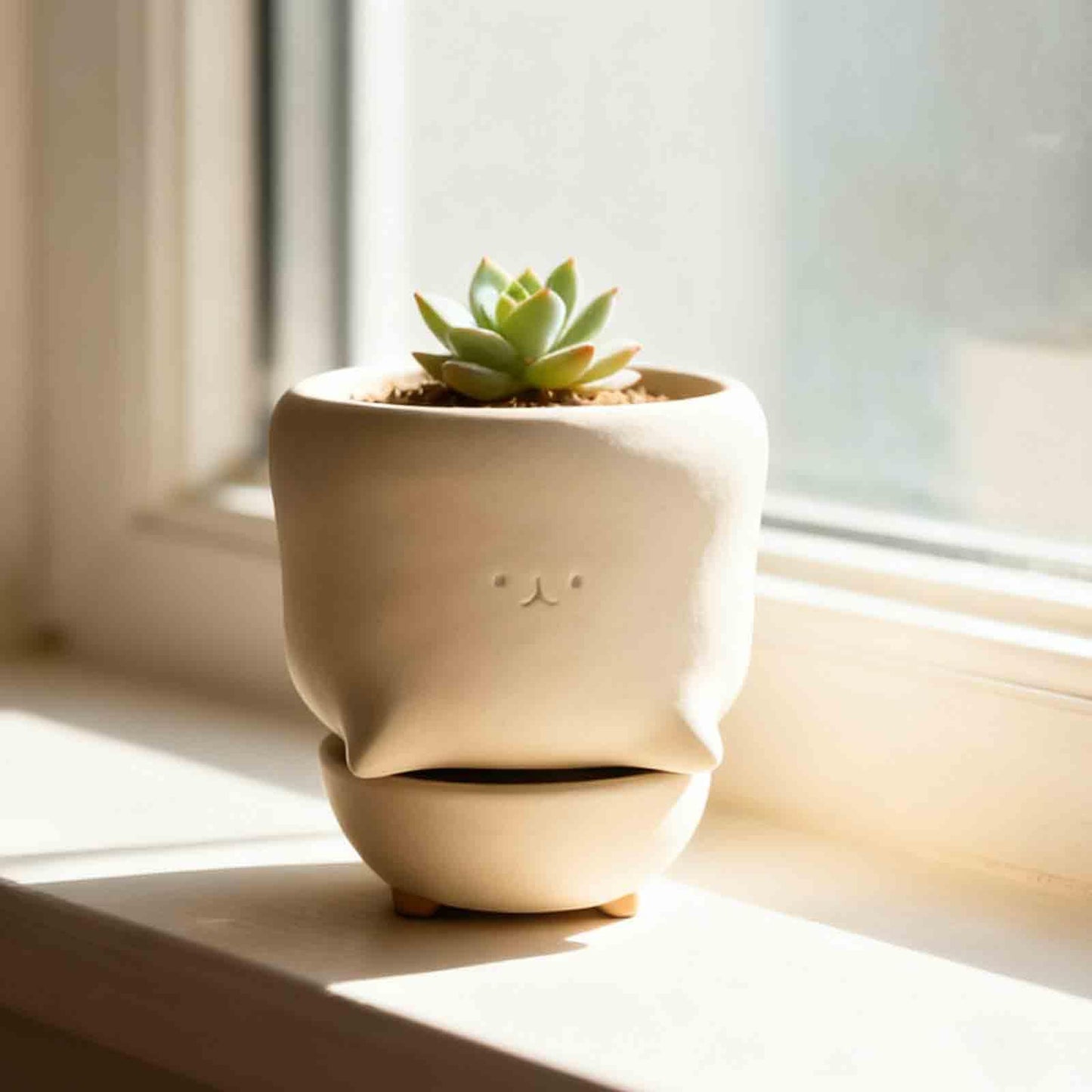 Riadyet Cute Cat Toilet Planter – Ceramic Succulent Pot with Drainage Hole, Funny Gift for Plant Lovers & Home Decor