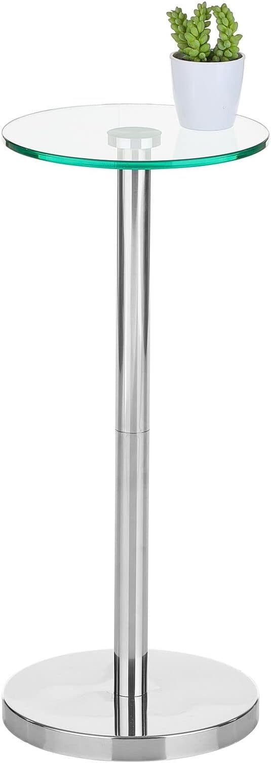 mDesign Side Table — Glass Top Nightstand