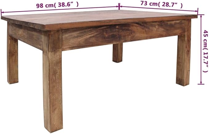Coffee Table Solid Reclaimed Wood 38.6"x28.7"x17.7", Side Table, Center Table
