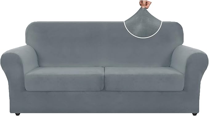ZNSAYOTX Oversized Velvet 3 Piece Couch Cover