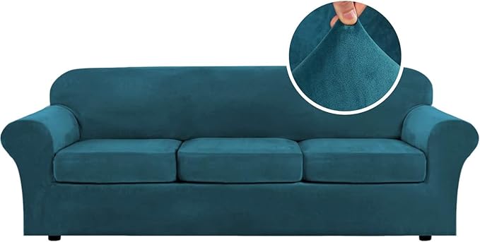 H.VERSAILTEX High Stretch Sofa Slipcover 4 Piece Cover Velvet Furniture