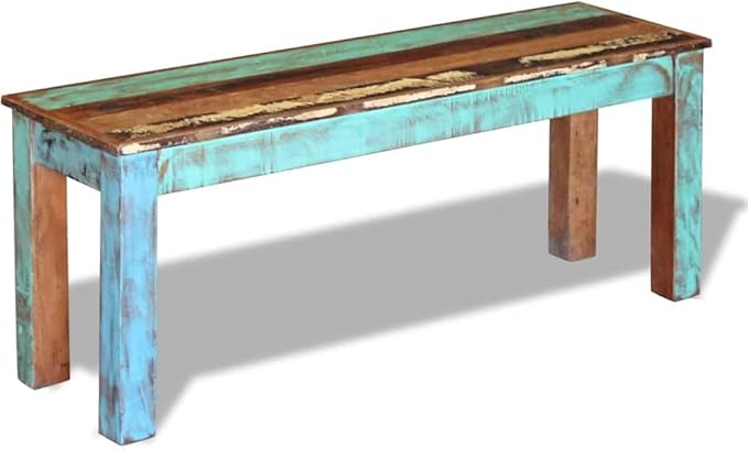 vidaXL Bench Solid Reclaimed Wood Dining Seats Outdoor Home Hall Chair Lounge