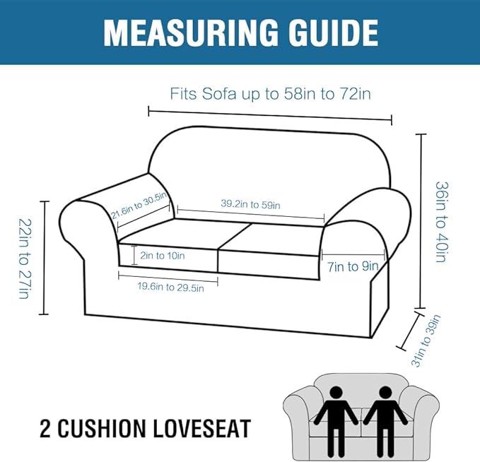 H.VERSAILTEX Real Velvet Plush 3 Piece Stretch Sofa Covers Couch Covers