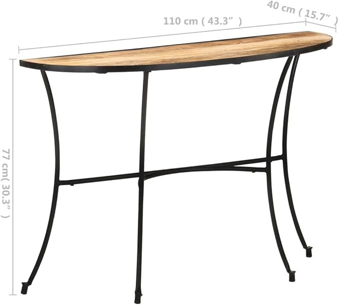 Industrial Style Side Table, Natural Solid Mango Wood End Stand