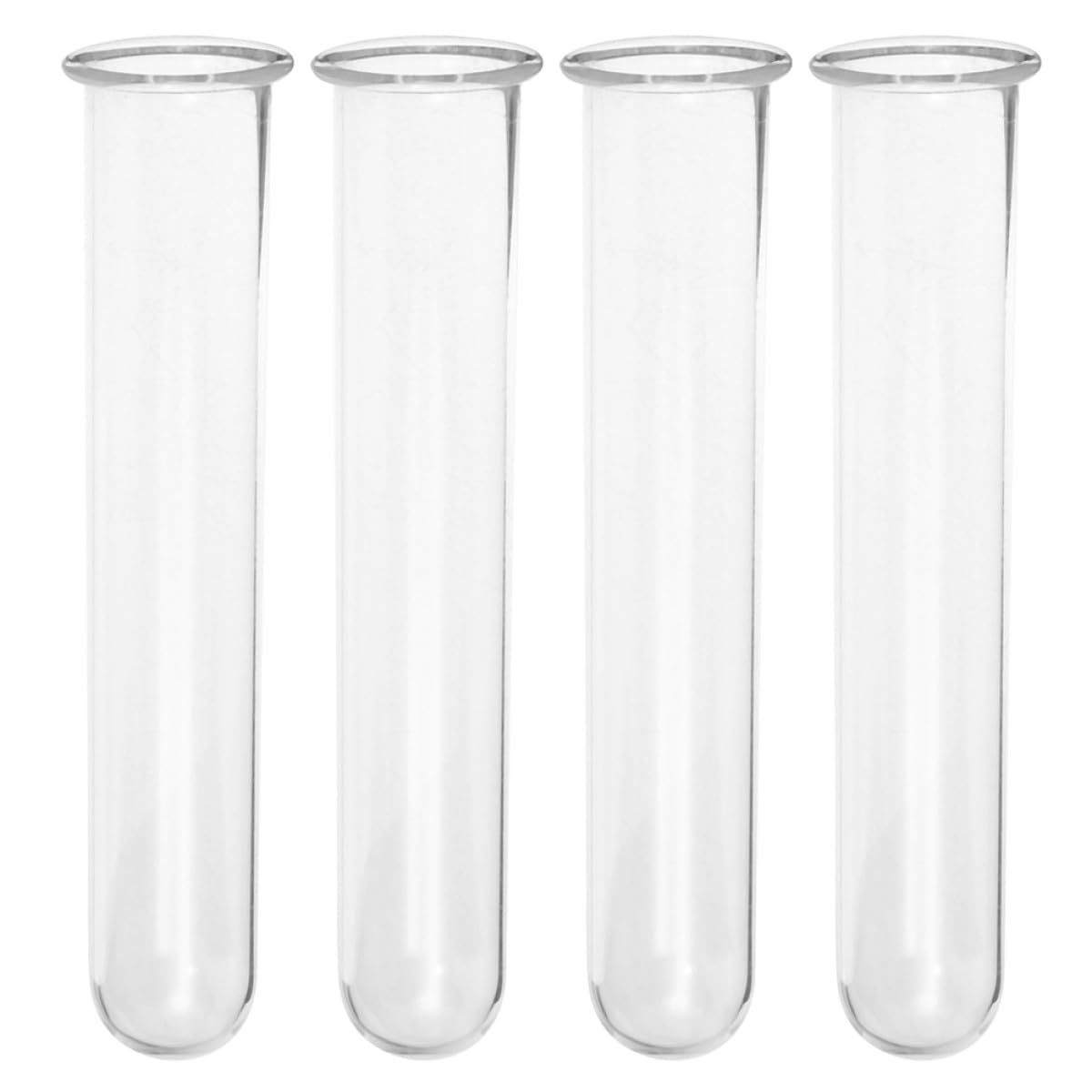 ULTECHNOVO 4pcs Glass Hydroponic Test Tube Vase Set 2.5x3x18cm Decorative Propagation Plant Holders Desktop Terrarium Planter Tubes for Home Garden