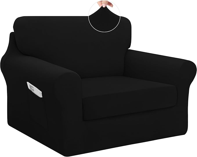 Easy-Going 3 Pieces Stretch Chair Cover Washable Chair Slipcover Set