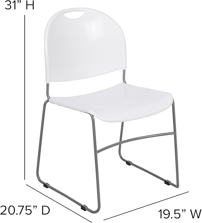 Flash Furniture HERCULES Series 5 Pack 880 lb. Capacity White Ultra-Compact