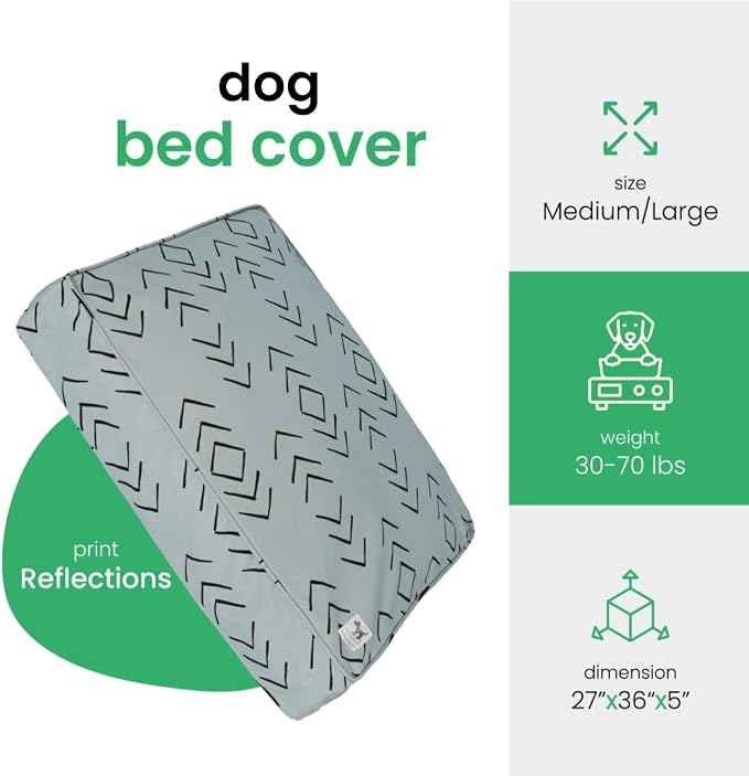 Molly Mutt Medium to Large Duvet Cover, Reflections, Blue/Gray with Black Arrows, 27"x36"x5"