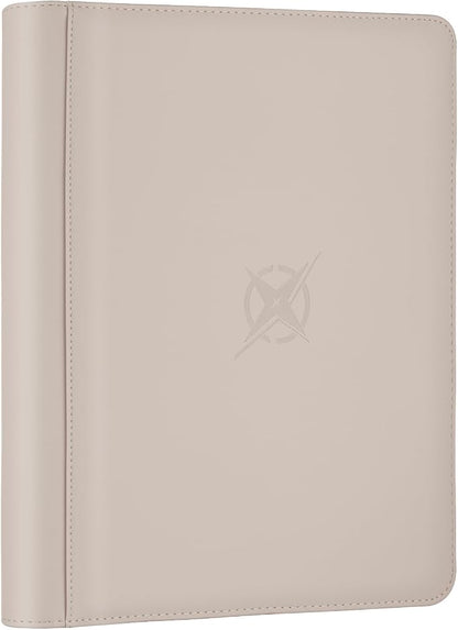 Trading Card Binder, Card Binder 9 Pocket for Trading Cards, Holds 540 Cards, Zippered Premium Card Collection Binder Album for Game Card, Sports Card, Yugioh, MTG (Ivory White)